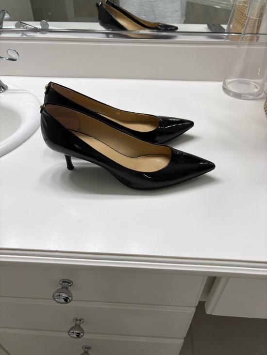 MICHAEL Michael Kors Shoes - Michael Kors Black Patent Pointed-Toe Kitten Heels, Sz 9.5
